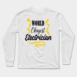 World Okeyst Electrician Black and yellow Design for Electricians and workers Long Sleeve T-Shirt